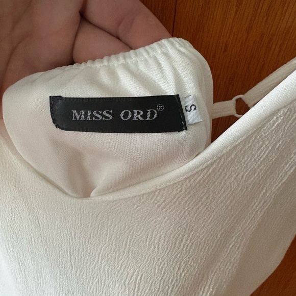 Layered Ruffle Hem Cami White Dress - Picture 3 of 3